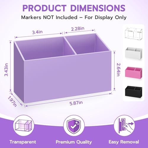 MR.MATE Magnetic Pen Holder, Purple Magnetic Cup for Fridge Whiteboard - Image 3