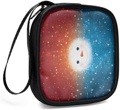 Christmas Snowman Face Headphones Carrying Case, Protective Shell Travel Bag for Cable, Charger Storage for Earphone, Earbud, Earpieces Headphone Bag Travel - Image 3