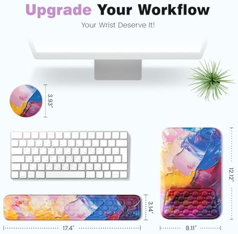 Ospelelf Ergonomic Wrist Rest for Computer Keyboard Pad, Large Arm Rest Wrist Support for Mouse, Relieve Wrist Pain, Multicolored - Image 3