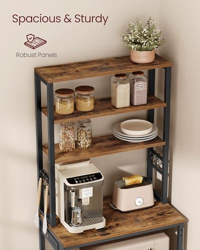 VASAGLE Coffee Bar, 23.6 Inches 6-Tier Baker's Rack with 6 Hooks - Image 5