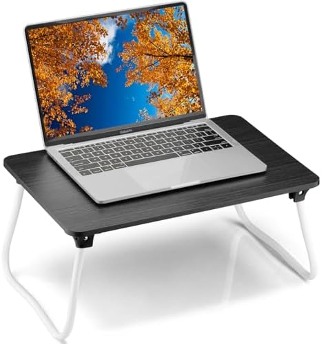 Portable Lap Desk Bed Desk Lap Table Bed Table, Laptop Stand Breakfast Serving Tray, Foldable & Lightweight Mini Table, Lap Tablet Desk for Sofa Couch Floor - - Black by Unknown