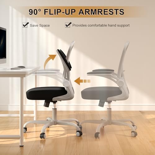 Synorla Office Chair|Ergonomic Desk Chairs 330LBS Capacity | Flip-up Armrests,Mesh Computer Chair,High Back,Comfy Work,Adjustable Lumbar Support - Image 5