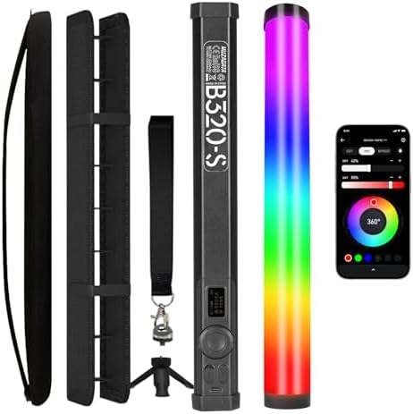 PHOTOOLEX Magnetic Light Wand, 360° RGB Tube Light, LED Video Light Stick by PHOTOOLEX