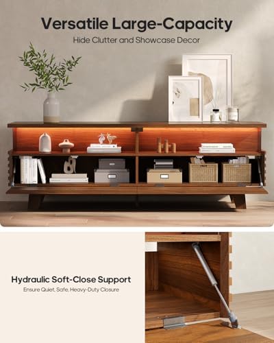 HAUOMS TV Stand for Living Room with Cable Management, Hidden Power Station - Image 5