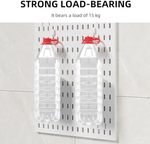 Pegboard Combination Wall Organizer Kit，4 Pegboards & 20 Accessories, Mount Display Pegboard Panel for Home Office, Gaming Room, Wall Storage,Crafts Organization,12''x12'' Each (White) - Image 6
