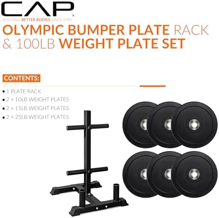 CAP 2-inch Olympic Bumper Plate Weight Set | 100-370 lbs | Multiple Colors | Storage Rack Optional - Image 2