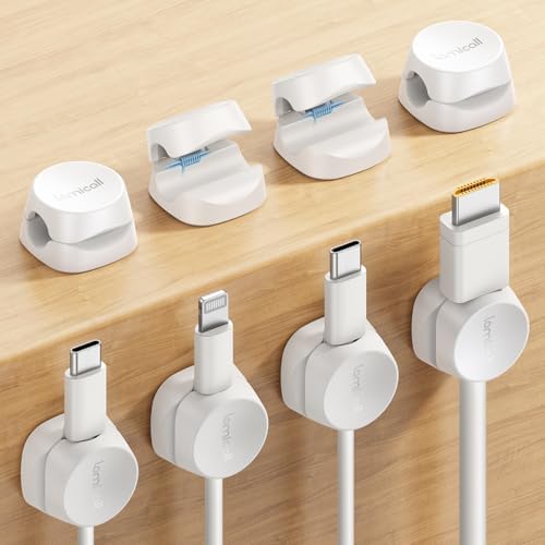 Lamicall 8 Pack Cord Organizer, [1s Lock] Cable Management Clips for Desk by Lamicall