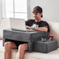 comehealthy Lap Desk Pillow for Laptop, Large Reading Pillow for Adult, Arm Rest Pillow with Cup Holder, Memory Foam Bed Desk for Working, Gaming, Reading, Laptop Desk for Couch Bed Floor(Grey) by comehealthy
