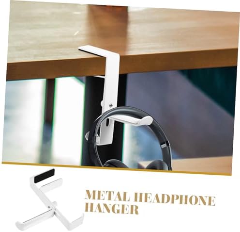 Lurrose Adjustable Metal Headphone Rack Under Desk with Non-Slip Pad Headset Hanger Clamp for Desktop Organization Compact Portable Design Suitable for Various Widths - Image 6