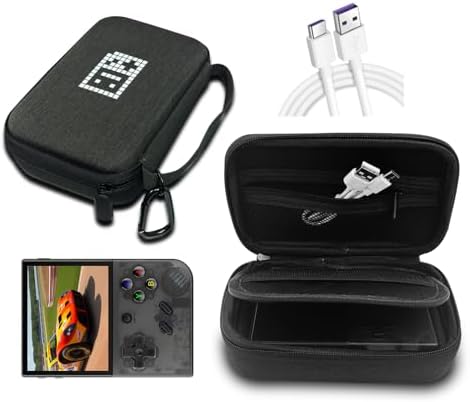 GameLo RG35XX Plus Case Portable Console Case for RG35XX Plus, Holds Game Console, Charging Cable, and Accessories, with Straps and D-Buckles, Lightweight, Compact, Easy to Carry, Black - Image 3