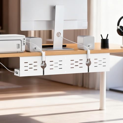 Univivi Under Desk Cable Management Tray, Cable Management, 32 inch, White - Image 6