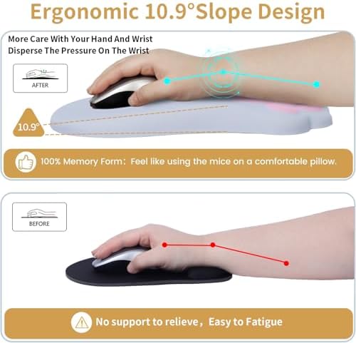 L-SPOUTTO Ergonomic Mouse Pad with Wrist Rest,Cute Mouse Pad Wrist Support - Image 5