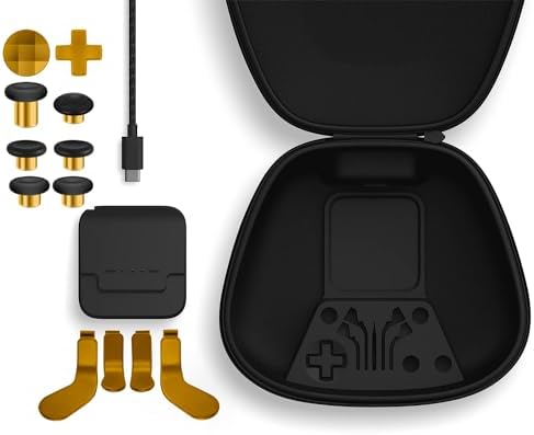 Complete Component Pack Replacement Parts Repair Accessories Kit with Storage Case, Charging Dock and Cable, 6 Thumbsticks, 4 Paddles, 2 D-Pads for Elite Series 2 and Core Controller by Rzkipdy