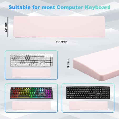 Sumgsn Pink Keyboard Wrist Rest, Gel Wrist Pad for Keyboard 60%/68%/70% | Ergonomic Keyboard Wrist Pad, Comfort Support for Typing and Gaming - Image 2
