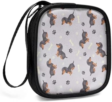 Dachshund Print Earbuds Case Portable Earbuds Carrying Case, Portable Earphone Bag Phone Accessories Organizer with Handle for Earphone, in-Ear Headphones - Image 3