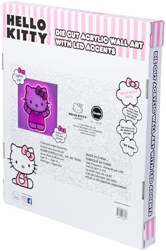Silver Buffalo Sanrio Hello Kitty LED Neon Light, Wall Art - Image 7