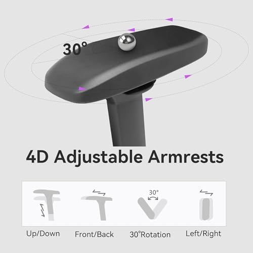 Gaming Chair 4D Adjustable Armrests - 170° Reclining & 320lb Capacity, High Back Ergonomic Computer Chair with Lumbar Support, Headrest & Lumbar Pillow - Image 4