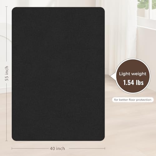 Sycoodeal Office Chair Mat for Hardwood Floor,Slip Resistant Floor Mat for Office Computer Gaming Chair,Heavy Duty Floor Protector for Rolling Chairs,Easy to Clean,Black(40"x55") - Image 3