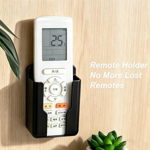 Wall Mount Remote Control Holder,Boat Storage Holder,Adhesive Storage Organizer,Black Plastic Caddy for TV,Air Conditioner,Media Player Remotes,Self-Adhesive Wall Caddy for Living Room,Bedroom,Office - Image 6