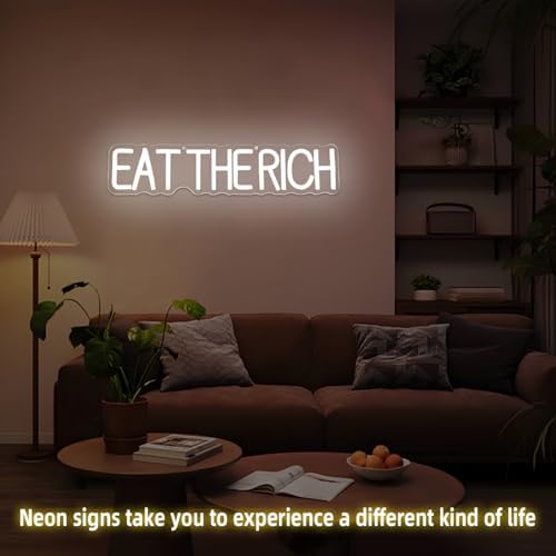 Eat The Rich Neon Sign Is Very Hungry Neon Light for Wall Decor USB Powered Political LED Sign for Bedroom Diner Gam Room Protest Light Up Sign Decorations Gifts For Family Friends - Image 6