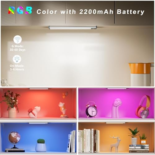 LEPOTEC RGB Under Cabinet Lighting,Motion Sensor Light Indoor with Adjustable 8 Colors and Brightness,LED RGB Lights Magnetic for Motion Sensor Light Bar with Usb Charging,Colors Home Ambient Lighting - Image 5