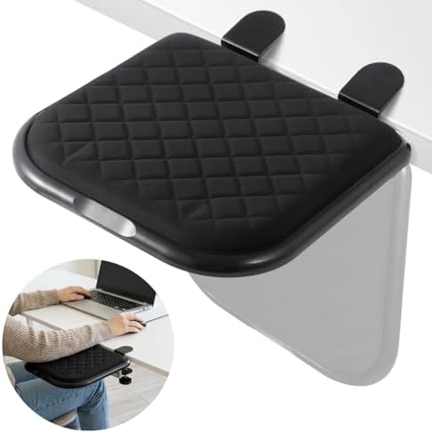 Ergonomic Arm Rest for Desk, 90° Folding Armrest Extension with Soft Memory Foam Pad, No-Drill Clamp Installation, Adjustable Elbow Support Computer Desk Extender for Home, Office - Image 2