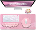 Premium Quality Cloud Wrist Rest Keyboard & Mouse Pad Set – Ergonomic Memory Foam Desk Accessories with Wrist Support for Office & Gaming – Pink by TheTrulyCharter