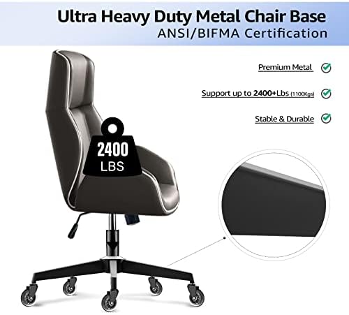 MASTERY MART 28 Inch Office Chair Base, Heavy Duty 2400 Lbs, Reinforced Metal Desk Chair Replacement, Universal Gas Cylinder Hole Caster Socket, Matte Black - Image 4