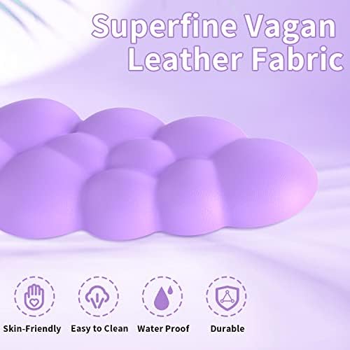 Sushret Cloud Wrist Rest Keyboard, Purple Cloud Palm Rest with PU Leather Memory Foam Cute Keyboard Rest for Wrist Support and Arm Rest, Desk Cloud Wrist Pad for PC Gaming/Hand Cushion/Computer/Office - Image 5
