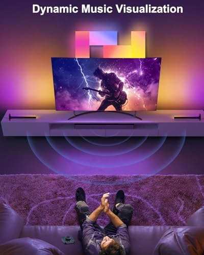 Gaming Light Bars with Dial Controller, Smart Gaming LED Lights RGB Light Bars Compatible with Alexa and Google Assistant, TV LED Backlight App Control Music Sync for Gaming Room Bedroom Decor Gifts - Image 5
