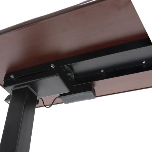 Vaunn Medical Electric Overbed Table Bedside Height Adjustable Table with Wheels (Electric-Powered, Hospital and Home Use) - Brown (Organic Modern) - Image 4