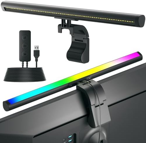 RGB Computer Light Bar， LED Monitor Lamp Screen Light Bar, Adjustable Monitor Light Bar with Clip Mount,for Computer Monitors and Home Office Settings by Unknown