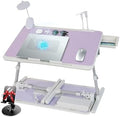 iXTRA Adjustable Laptop Lap Desk with Cooling Fan USB Light for Adults 56x32cm,Purple by IXTRA
