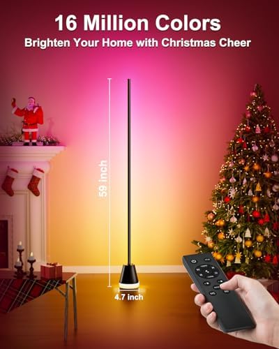Keepsmile Smart RGB LED Corner Floor Lamp,Bright Tall Standing Lamps with APP and Remote,Modern Floor Lamp with Music Sync and 16 Million Colors, Ambient Lighting for Living Room Matte Black 2 Pack - Image 4
