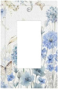 Decorative Outlet Covers Blue Floral Hydrangea Watercolor Wildflower 1 Gang Rocker Light Switch Covers Single Gfci Wall Plate Electrical Receptacle Switchplate Plug Faceplate for Bathroom by JOOJIAO