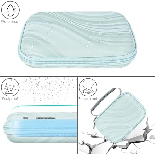 TOCCOOL Handheld Game Console Carrying Case, Protective Travel Retro Mini Game Box for Charging Cable, Earphones, Batteries and Accessories (Lake Blue) - Image 3