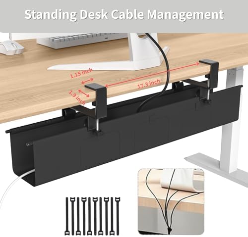 Under Desk Cable Management Tray, 36” Fabric No Drill Clamp Mount - Image 6