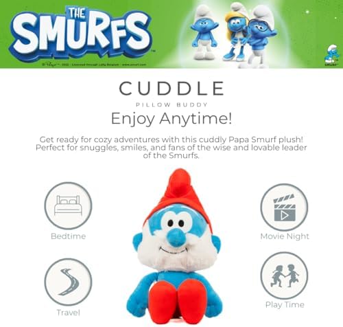 Franco The Smurfs Papa Smurf Bedding Super Soft Cozy Cuddle Pillow Buddy, (Officially Licensed Product) Collectibles - Image 3