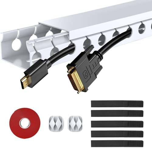 ENONCI Cable Raceway Kit 77in Under Desk Wire Cover Organizer 5-Pack by ENONCI