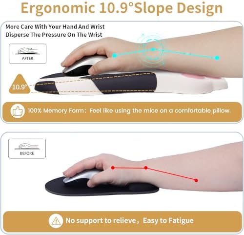 L-SPOUTTO Ergonomic Mouse Pad with Wrist Rest,Cute Mouse Pad Wrist Support - Image 5
