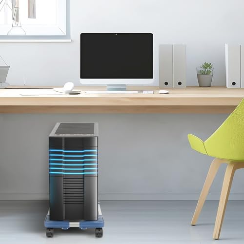 Liitrton Mobile CPU Stand Adjustable PC Stand Fits Most PC Towers, Blue - Image 6