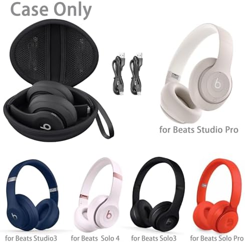 for Beats Studio Pro/Studio3/Solo4/Solo3 Headphones Hard Case, Black - Image 2