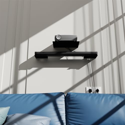 Floating Metal Wall Mount Shelf,Shelf for Projector,TV Cable Box,Router,Speaker,Sound Bar,Camera,Gaming,Decor Display (1, Large) - Image 4