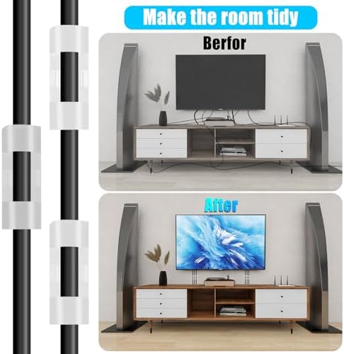 XHF 50pcs Medium Self Adhesive Cable Clips White,Wire Clips Cable Management Wire Organizer Cord Holder for Under Desk, Car, Wall, TV PC Ethernet Cable - Image 7
