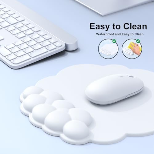 MOKURU Cloud Mouse Pad with Wrist Rest, Cloud Keyboard Wrist Rest, Mouse Pad Wrist Support, Ergonomic Keyboard Mouse Wrist Support White - Image 4