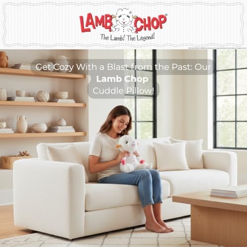 Lamb Chop Nostalgic Spring Cuddle Pillow, Super Soft & Cozy Plush, 14" Tall, (Officially Licensed Product) by Franco Collectibles - Image 3