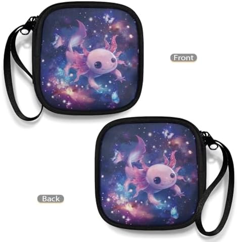 Starry Night Axolotl Lightweight Headphone Storage Bag, Portable Headset Carrying Pouch Headphone Case Bag Soft Travel Pouch for Ear Headphones/Neckband Earbuds - Image 4