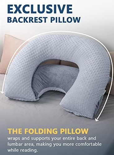 INSEN Reading Pillow, Back Pillow for Sitting in Bed and Couch, Gaming Pillow for Adults, Sit Up Support for Bed - Image 5