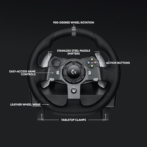 Logitech G920 Driving Force Racing Wheel and Pedals, Force Feedback + Logitech G Driving Force Shifter - Xbox Series X|S, Xbox One and PC, Mac - Black - Image 5