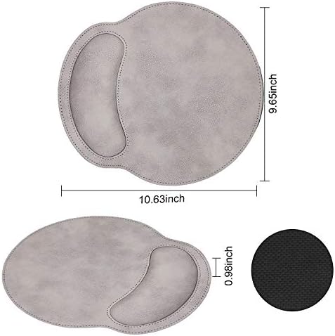 RICHEN Ergonomic PU Leather Keyboard Wrist Rest and Mouse Pad with Wrist Support, Memory Foam Set for Computer/Laptop,Gaming and Office, Comfortable for Easy Typing & Pain Relief (Gray White) - Image 2